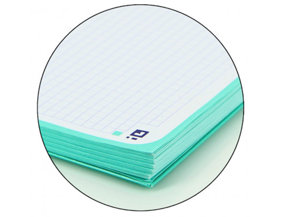 RECAMBIO COLOR 1 OXFORD DIN A4+ 80 HOJAS 90 GR CUADRO 5 MM 4 TALADROS COLOR ICE MINT