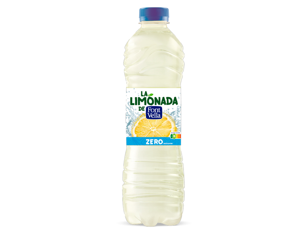 AGUA MINERAL NATURAL FONT VELLA LIMONADA ZERO CON ZUMO DE LIMON BOTELLA 1,25 L