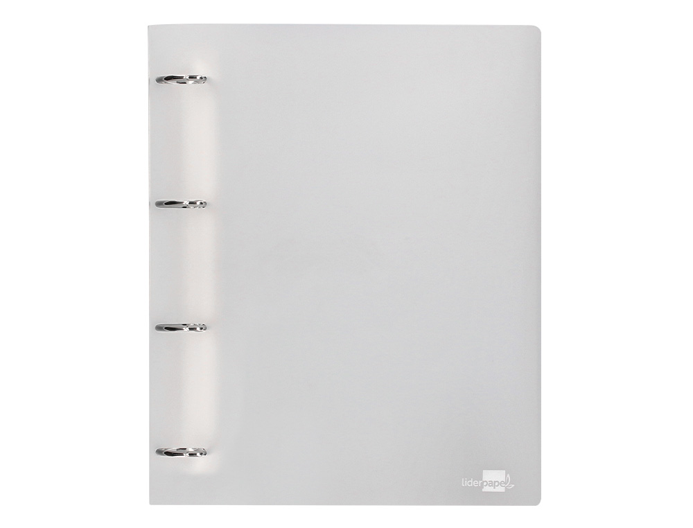 CARPETA LIDERPAPEL 4 ANILLAS MIXTAS 40 MM POLIPROPILENO DIN A4 TRANSPARENTE