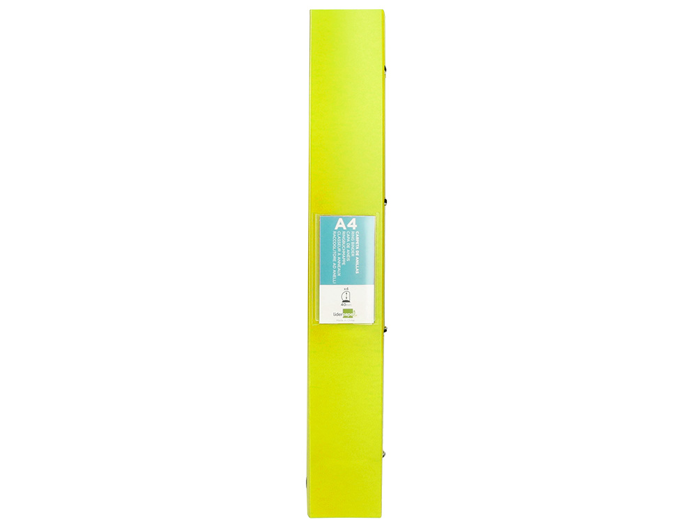 CARPETA LIDERPAPEL 4 ANILLAS MIXTAS 40 MM POLIPROPILENO DIN A4 AMARILLO FLUOR OPACO