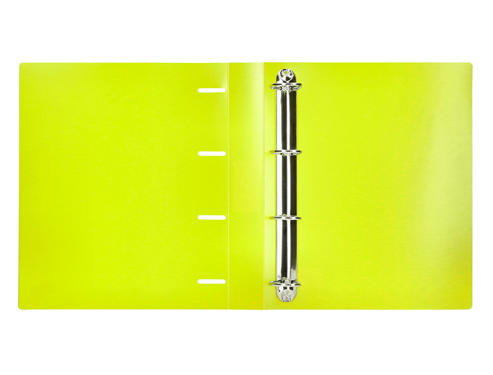 CARPETA LIDERPAPEL 4 ANILLAS MIXTAS 40 MM POLIPROPILENO DIN A4 AMARILLO FLUOR OPACO