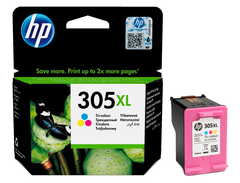INK-JET HP 305XL DESKJET 1210 / 1212 / 1255 / 2732 / 2752 / 4155 / 4158 ENVY 6020 / 6052 /6055 / 6420 TRICOLOR 200