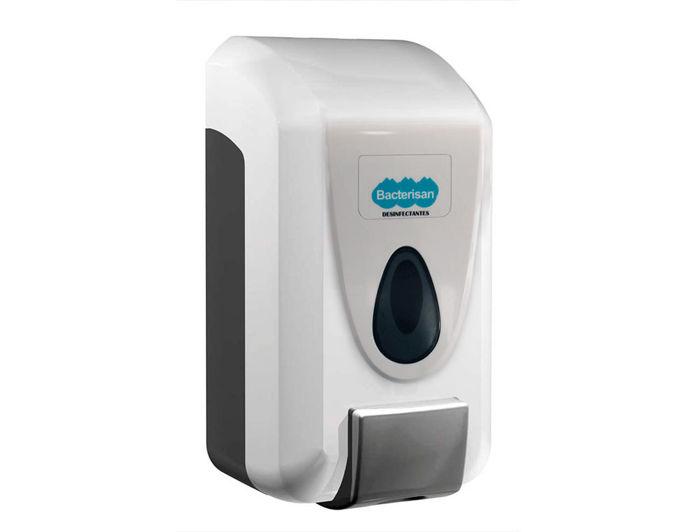 DISPENSADOR PARA GEL Y JABON BACTERISAN PARA PARED MANUAL CAPACIDAD 800 ML COLOR BLANCO 120X110X240 MM