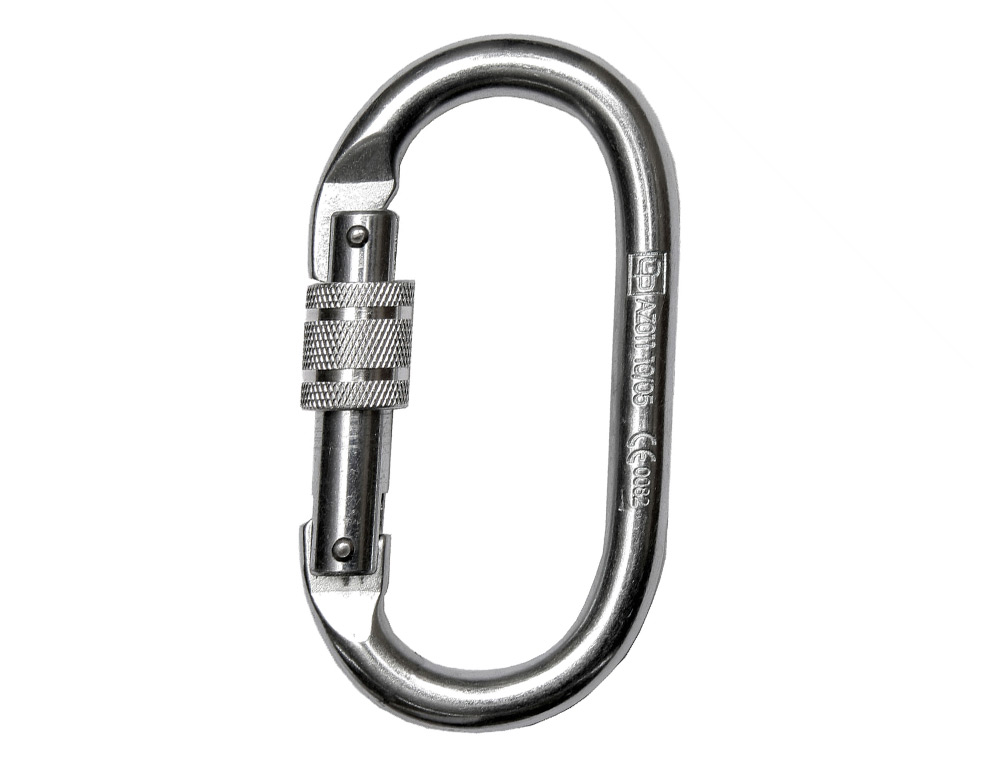 MOSQUETON DELTAPLUS ACERO APERTURA 18 MM CIERRE ROSCA MANUAL RESISTENCIA 25 KN