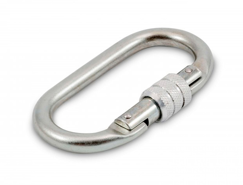 MOSQUETON DELTAPLUS ACERO APERTURA 18 MM CIERRE ROSCA MANUAL RESISTENCIA 25 KN