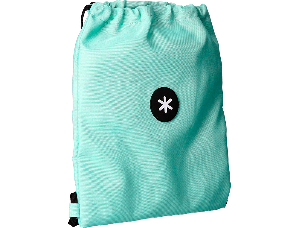 MOCHILA SACO PLANO ANTARTIK BOLSILLO INTERIOR CON CREMALLERA COLOR VERDE MENTA 350X400 MM