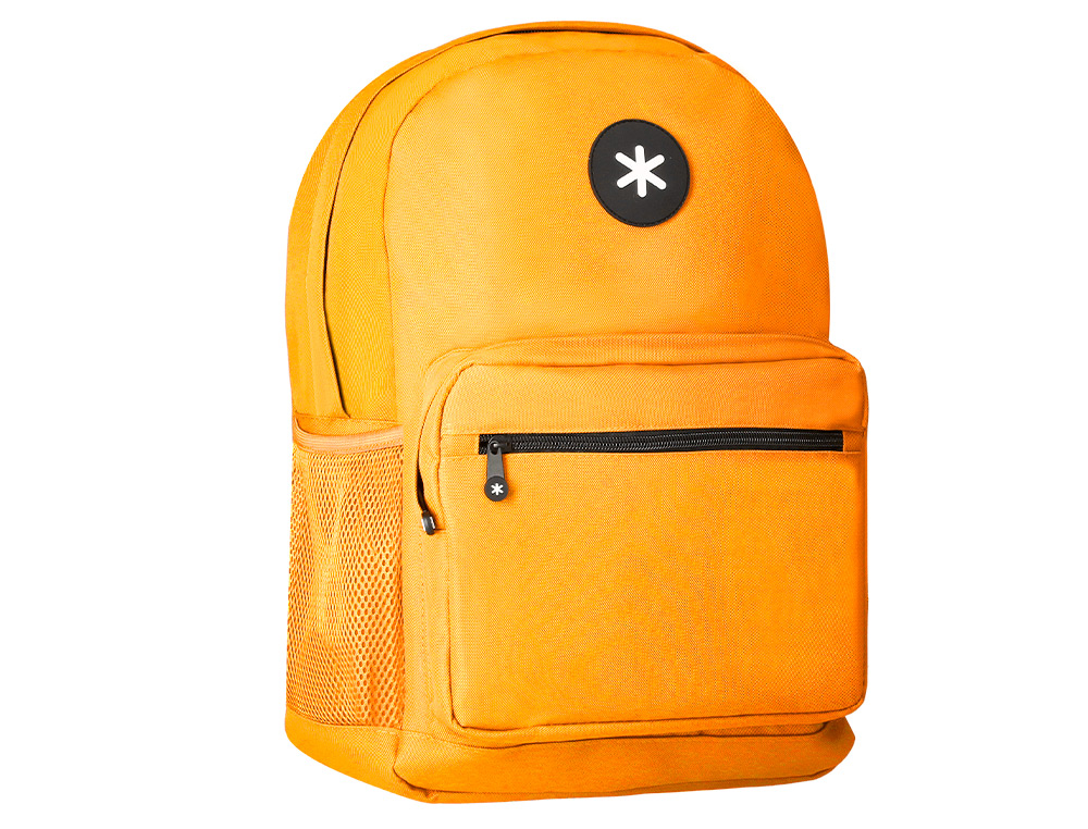 MOCHILA ANTARTIK CON ASA Y BOLSILLO FRONTAL CON CREMALLERA COLOR MOSTAZA 320X140X430 MM