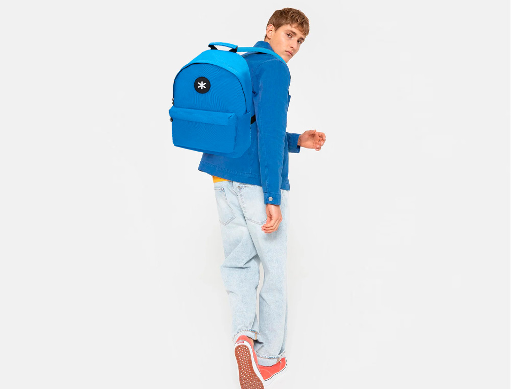 MOCHILA ANTARTIK CON ASA Y BOLSILLOS CON CREMALLERA COLOR AZUL 310X160X410 MM