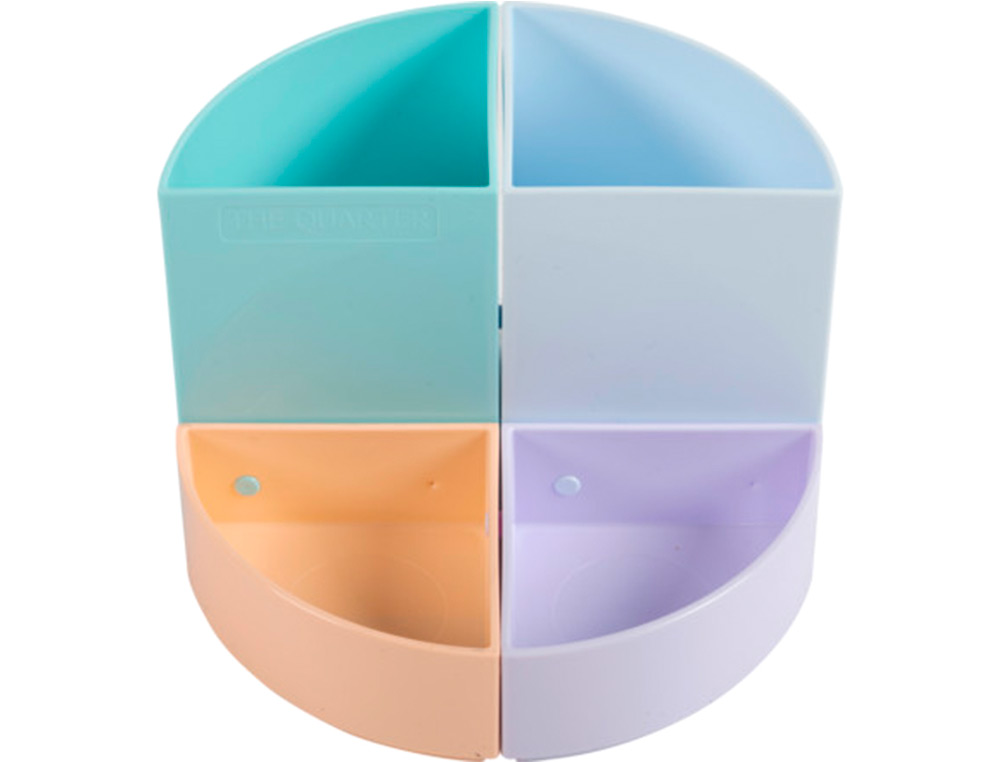 ORGANIZADOR DE SOBREMESA EXACOMPTA AQUAREL THE QUARTER 4 COMPARTIMENTOS MODULABLES COLORES PASTEL 120X120X83 MM