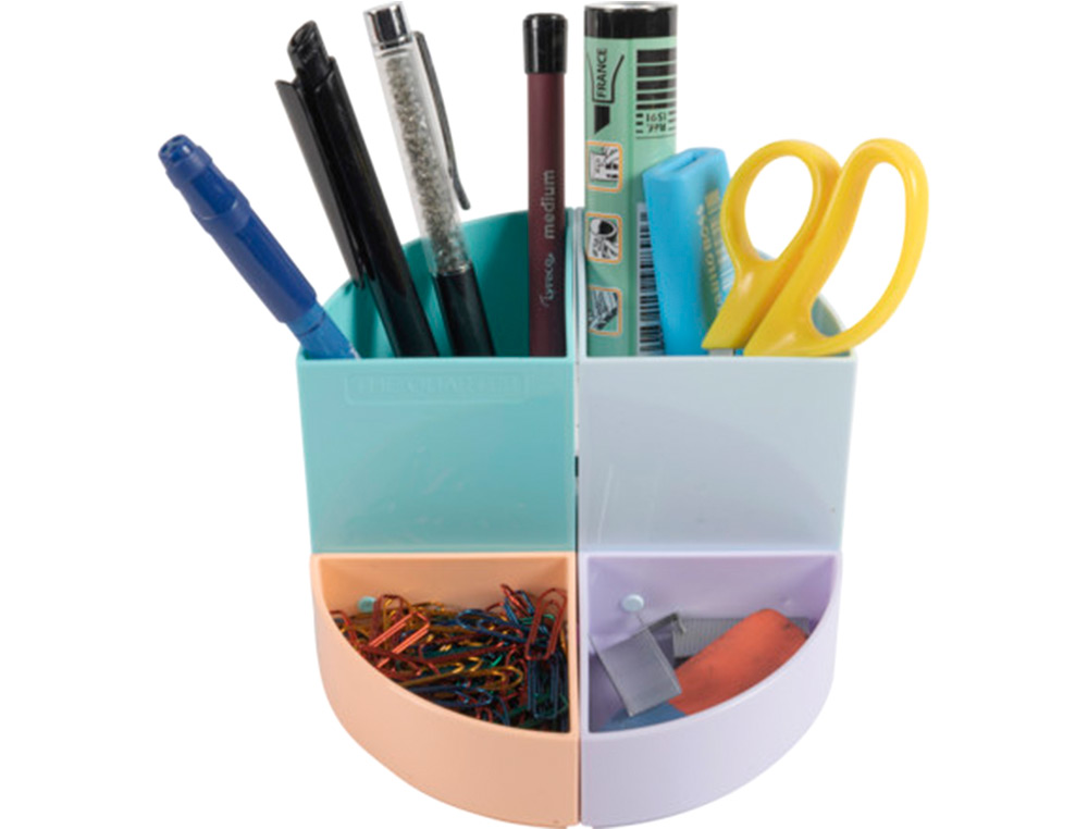 ORGANIZADOR DE SOBREMESA EXACOMPTA AQUAREL THE QUARTER 4 COMPARTIMENTOS MODULABLES COLORES PASTEL 120X120X83 MM
