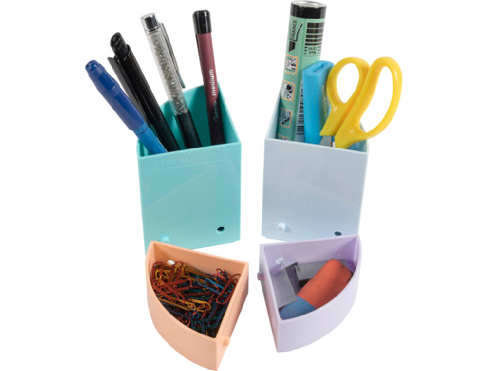 ORGANIZADOR DE SOBREMESA EXACOMPTA AQUAREL THE QUARTER 4 COMPARTIMENTOS MODULABLES COLORES PASTEL 120X120X83 MM