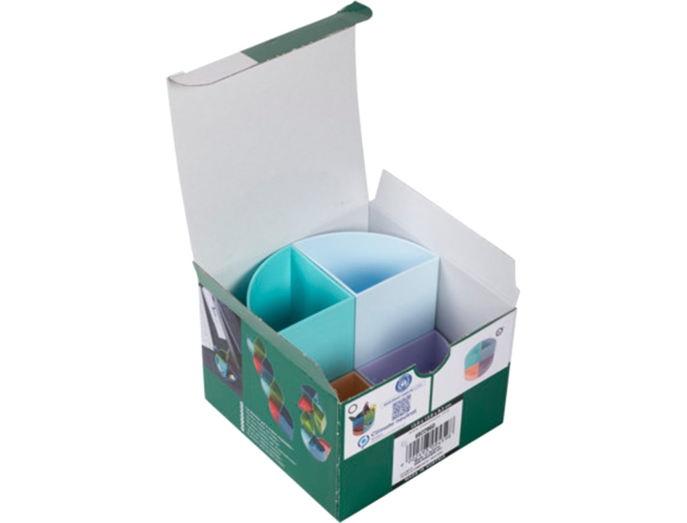 ORGANIZADOR DE SOBREMESA EXACOMPTA AQUAREL THE QUARTER 4 COMPARTIMENTOS MODULABLES COLORES PASTEL 120X120X83 MM