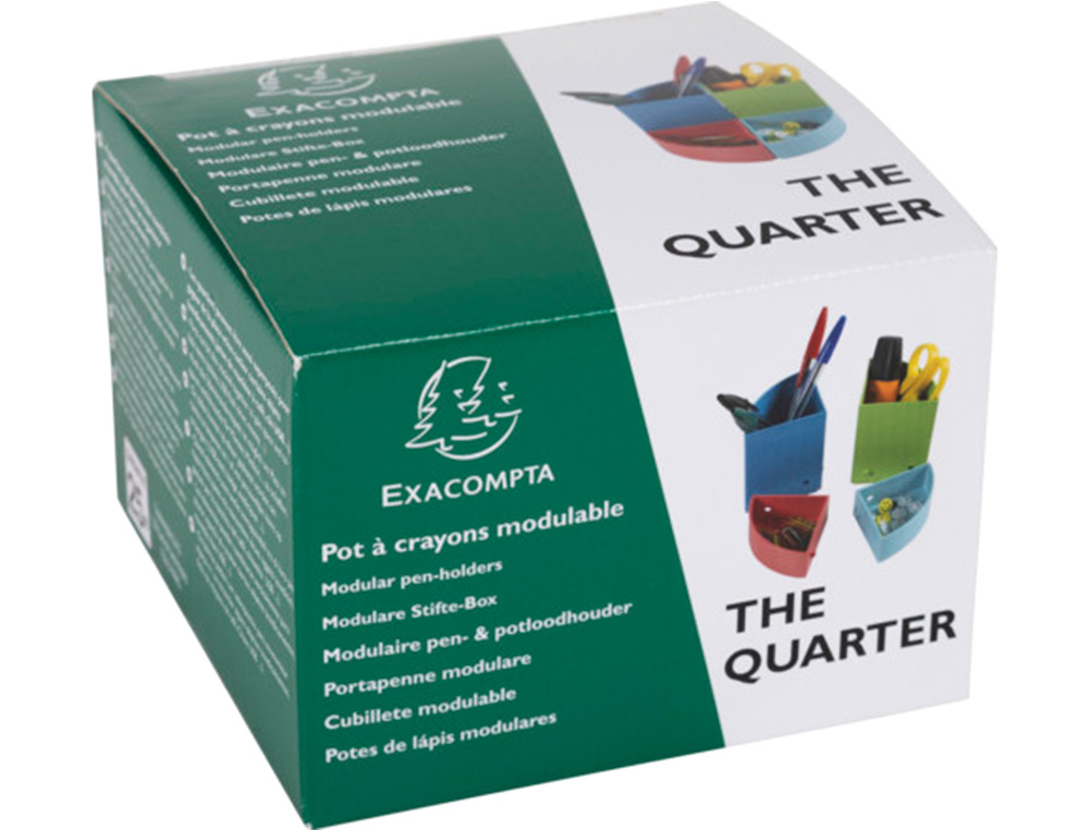 ORGANIZADOR DE SOBREMESA EXACOMPTA AQUAREL THE QUARTER 4 COMPARTIMENTOS MODULABLES COLORES PASTEL 120X120X83 MM