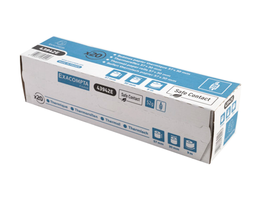 ROLLO SUMADORA EXACOMPTA SAFE CONTACT TERMICO 57 MM X 30 MM 52 G/M2