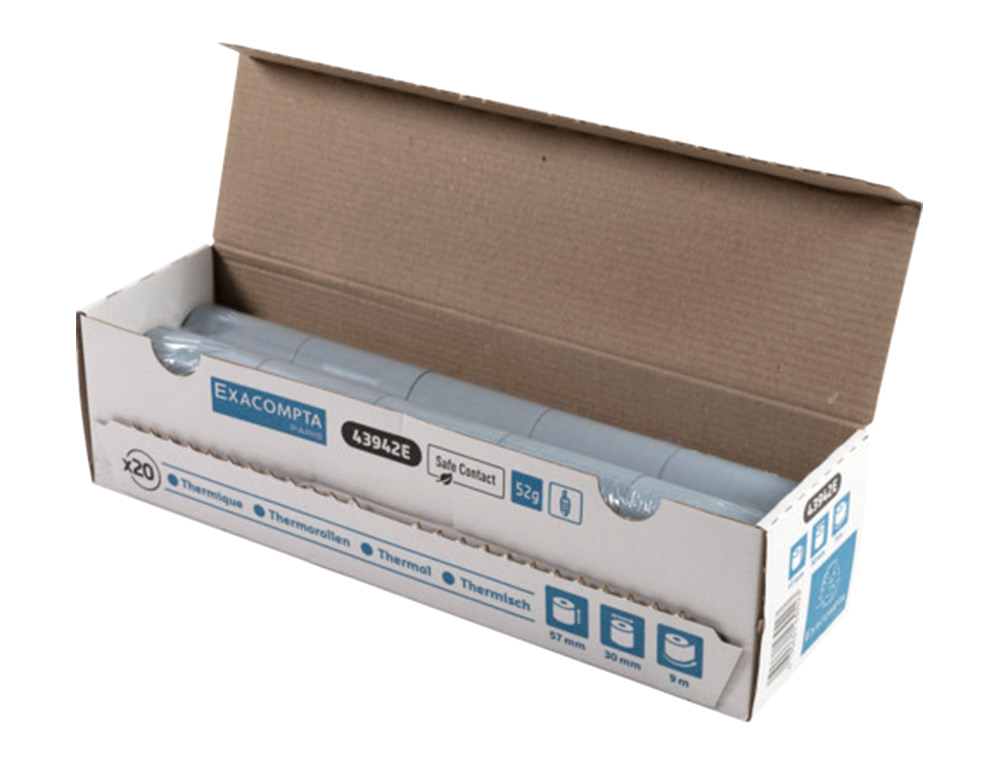 ROLLO SUMADORA EXACOMPTA SAFE CONTACT TERMICO 57 MM X 30 MM 52 G/M2