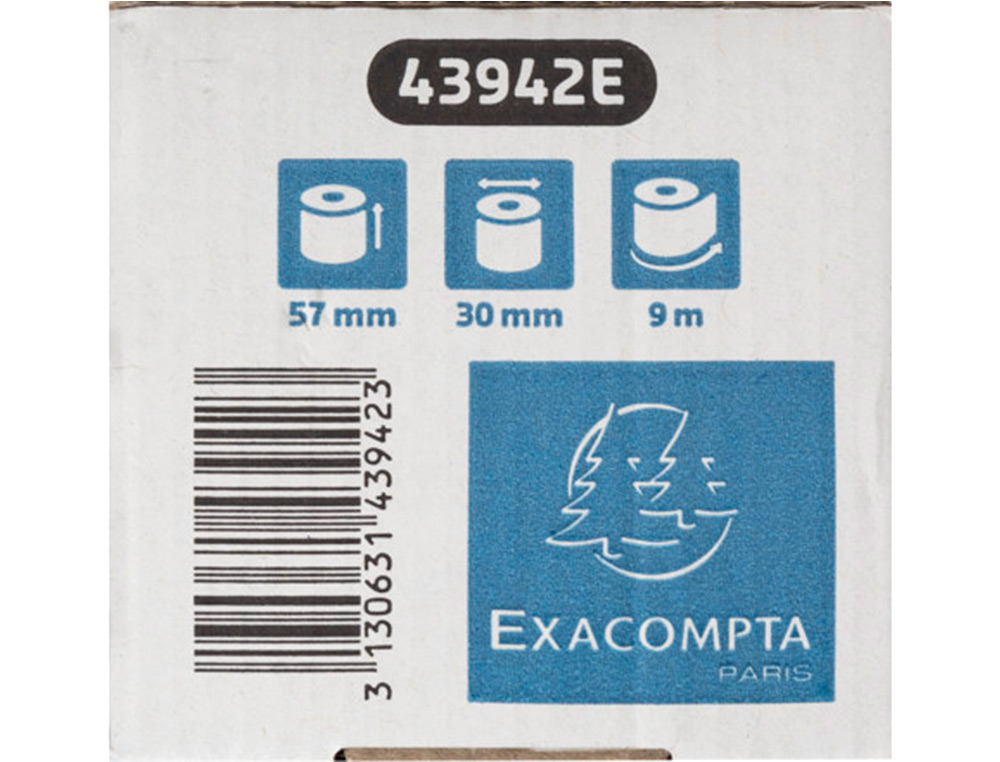 ROLLO SUMADORA EXACOMPTA SAFE CONTACT TERMICO 57 MM X 30 MM 52 G/M2