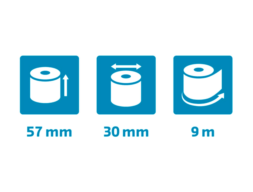 ROLLO SUMADORA EXACOMPTA SAFE CONTACT TERMICO 57 MM X 30 MM 52 G/M2