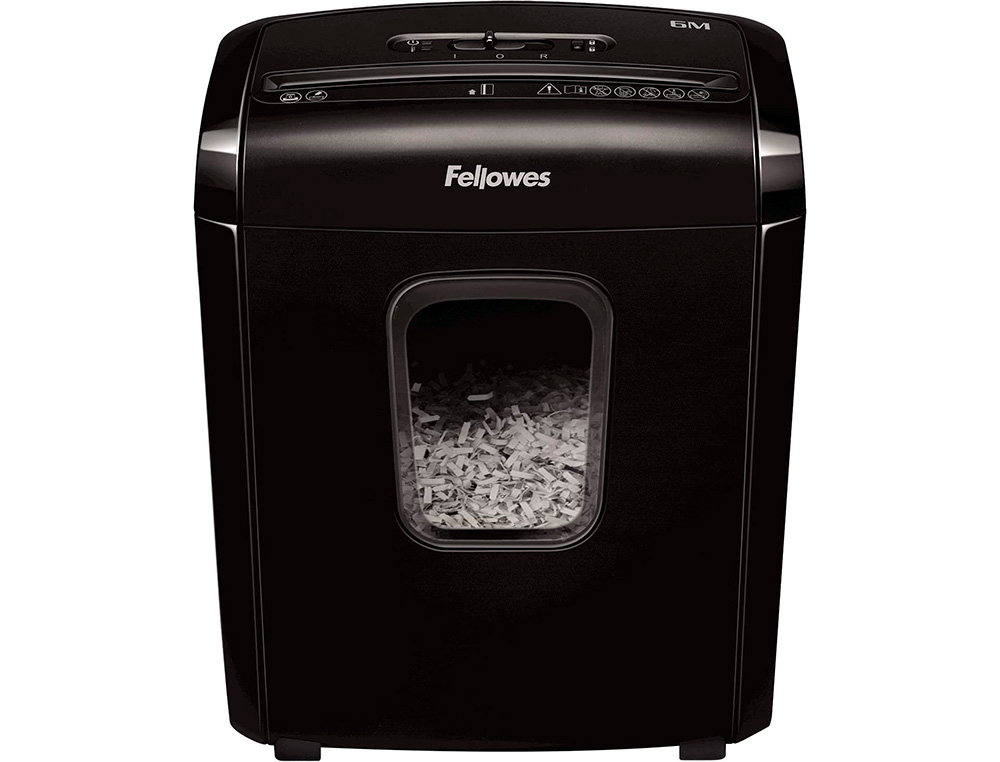 DESTRUCTORA DE DOCUMENTOS FELLOWES LX-25M CAPACIDAD 6H SEGURIDAD P4 DESTRUYE GRAPAS CLIPS Y TARJETA PAPELERA 11,5