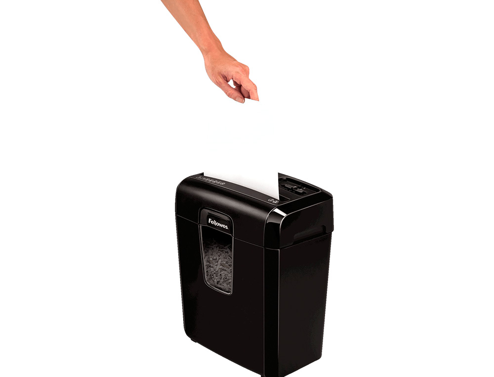 DESTRUCTORA DE DOCUMENTOS FELLOWES LX-25M CAPACIDAD 6H SEGURIDAD P4 DESTRUYE GRAPAS CLIPS Y TARJETA PAPELERA 11,5