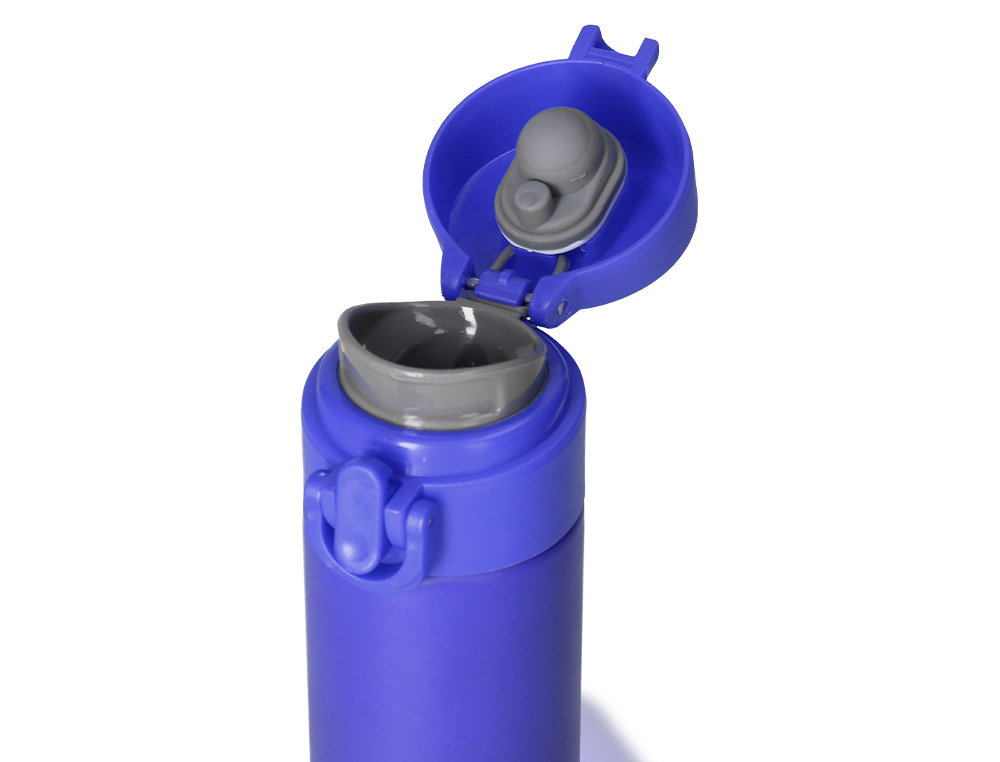 TERMO LIDERPAPEL ACERO INOXIDABLE CON DOBLE COBERTURA Y SISTEMA DE APERTURA FACIL CON BOTON 330 ML