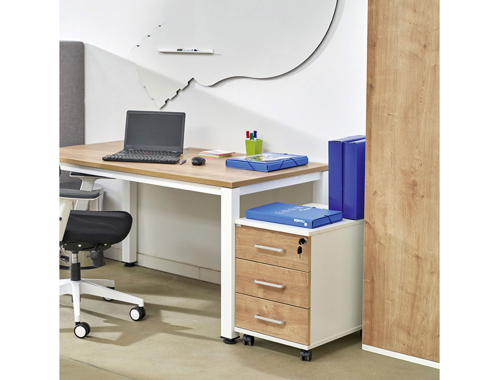 MESA DE OFICINA ROCADA EXECUTIVE 2000AD04 ALUMINIO/BLANCO 120X60 CM