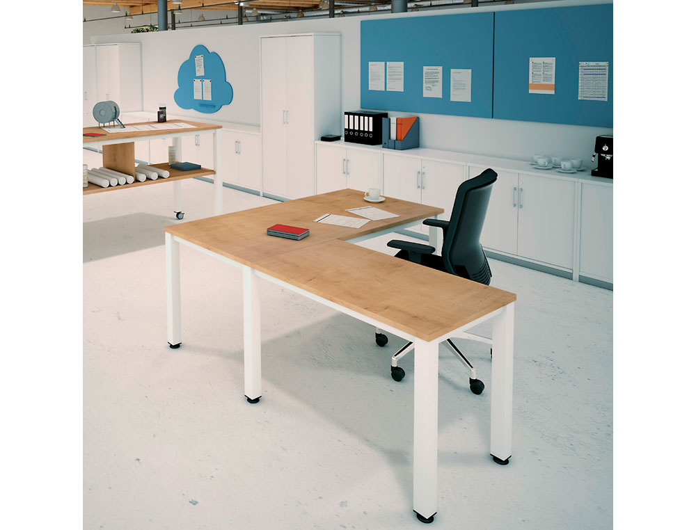 MESA DE OFICINA ROCADA EXECUTIVE 2000AD04 ALUMINIO/BLANCO 120X60 CM