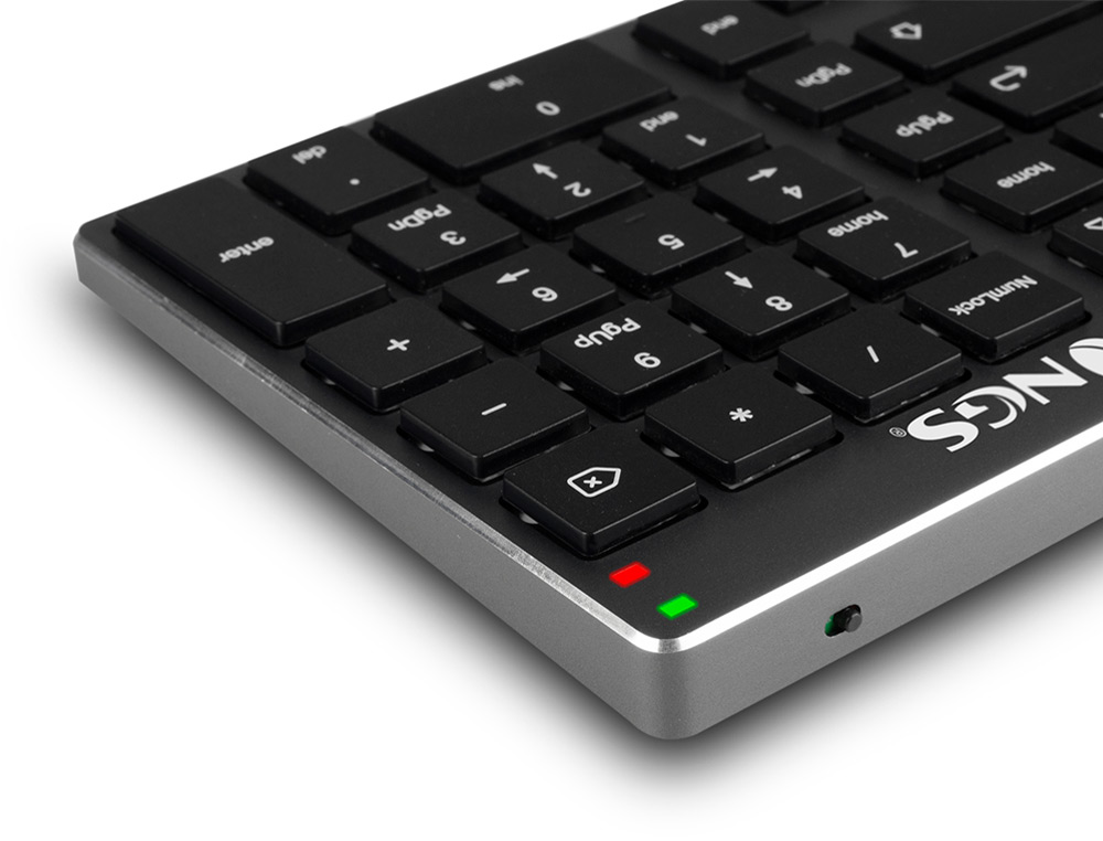 TECLADO NGS FORTUNE MULTIMODE INALAMBRICO 12 TECLAS MULTIMEDIA COLOR ALUMINIO 364X116X14 MM