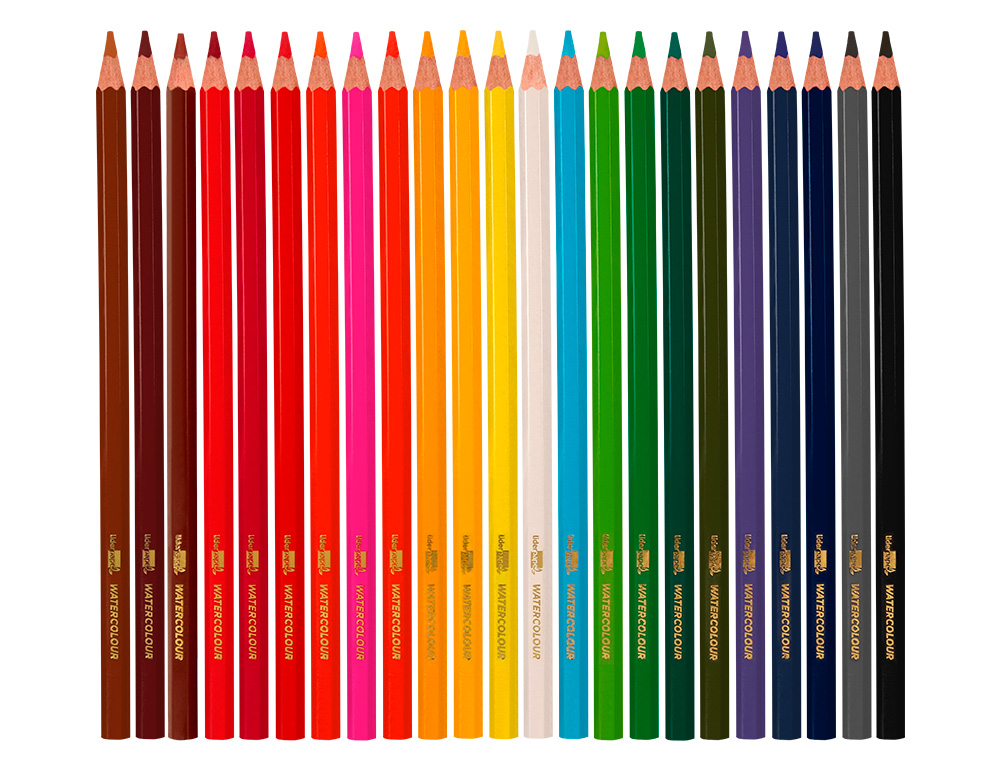 LAPICES DE COLORES ACUARELABLES LIDERPAPEL CAJA DE 24 UNIDADES COLORES SURTIDOS