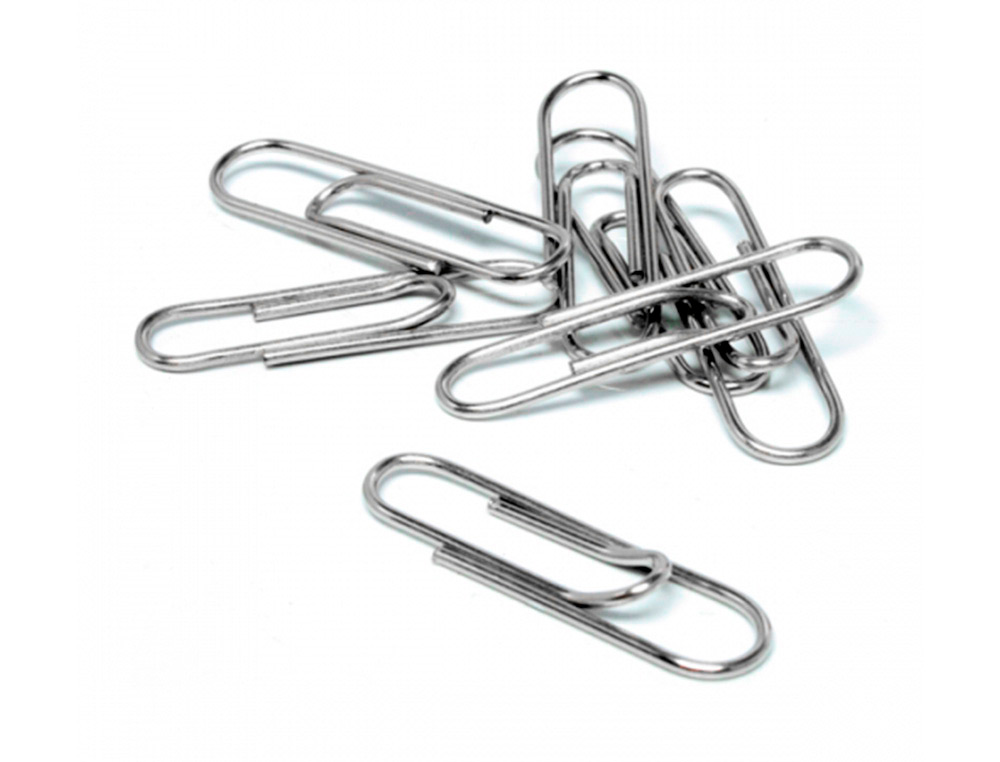 CLIPS NIQUELADOS Q-CONNECT N 4 PLANOS 50 MM CAJA DE 100 UNIDADES