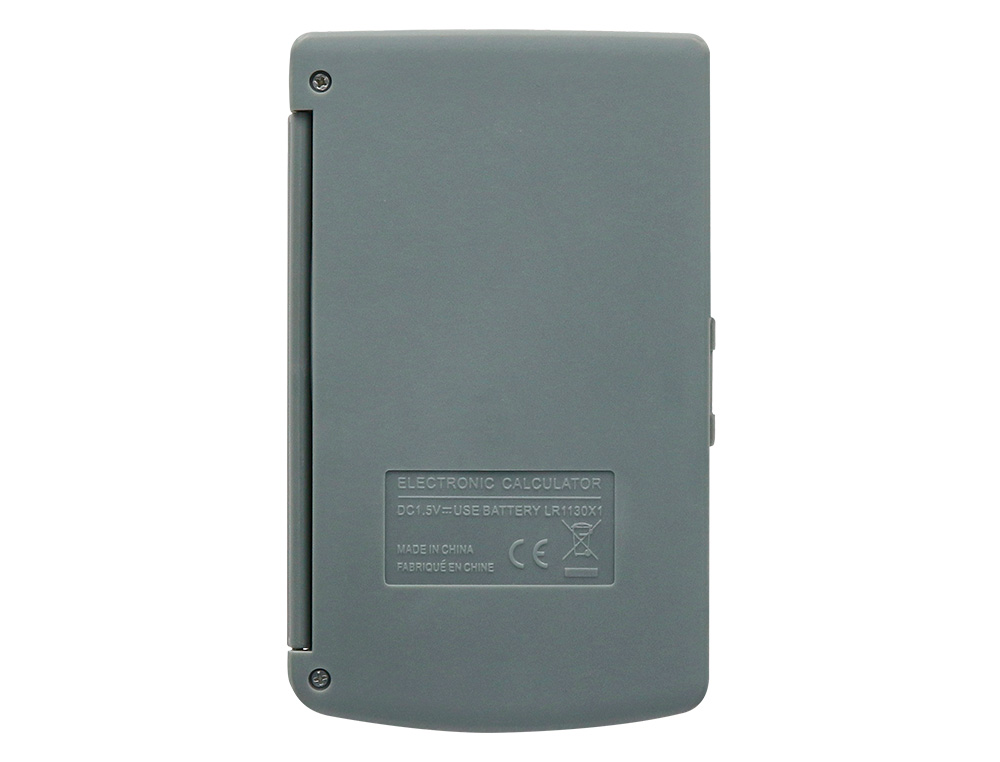 CALCULADORA LIDERPAPEL BOLSILLO XF15 10 DIGITOS CON TAPA SOLAR Y PILAS COLOR GRIS 123X75X12 MM