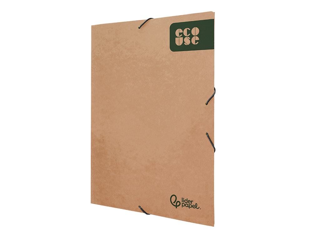 CARPETA LIDERPAPEL GOMAS DIN A4+ 3 SOLAPAS ECOUSE CARTULINA 400 G/M2 COLOR KRAFT MARRON