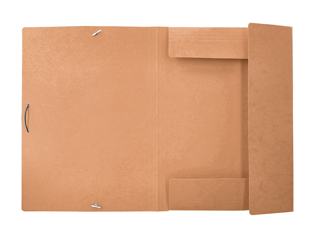 CARPETA LIDERPAPEL GOMAS DIN A4+ 3 SOLAPAS ECOUSE CARTULINA 400 G/M2 COLOR KRAFT MARRON