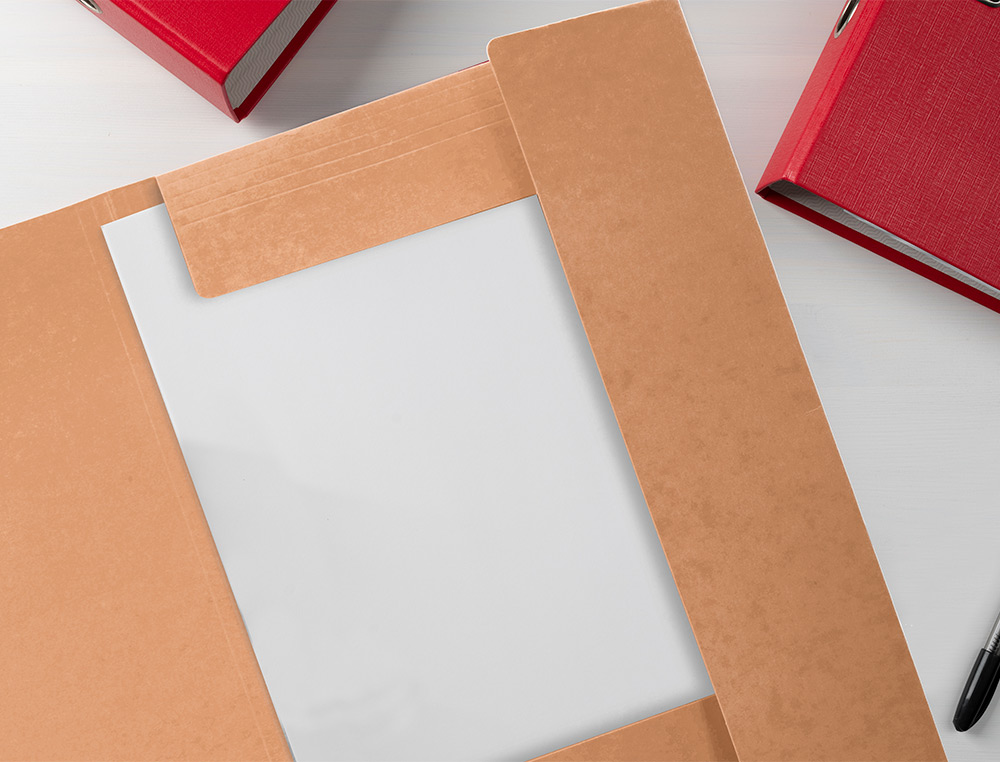 CARPETA LIDERPAPEL GOMAS DIN A4+ 3 SOLAPAS ECOUSE CARTULINA 400 G/M2 COLOR KRAFT MARRON