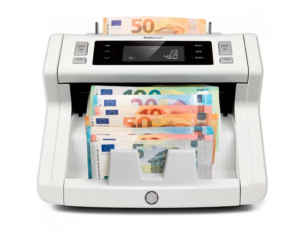 CONTADOR TOTALIZADOR DE BILLETES SAFESCAN 2265 CUENTA EURO LIBRA MEZCLADOS VERIFICA UV/MG/COLOR/TAMAO Y ESPESOR