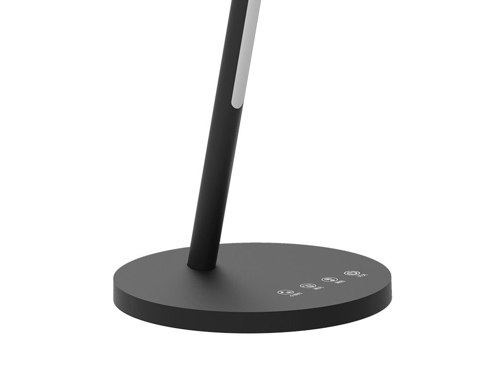 LAMPARA DE ESCRITORIO Q-CONNECT LED 6W 360 LM TACTIL 3 NIVELES COLOR LUZ NOCTURNA CABEZA ORIENTABLE NEGRO