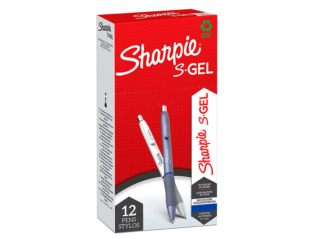 BOLIGRAFO SHARPIE FASHION RETRACTIL TINTA GEL AZUL 0,7 MM COLOR AZUL HIELO Y BLANCO