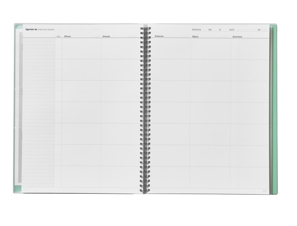 CUADERNO DE TODAS LAS CLASES PROFESORADO CATALAN ADDITIO 136 PAGINAS SEMANA VISTA COLOR AZUL 225X310 MM