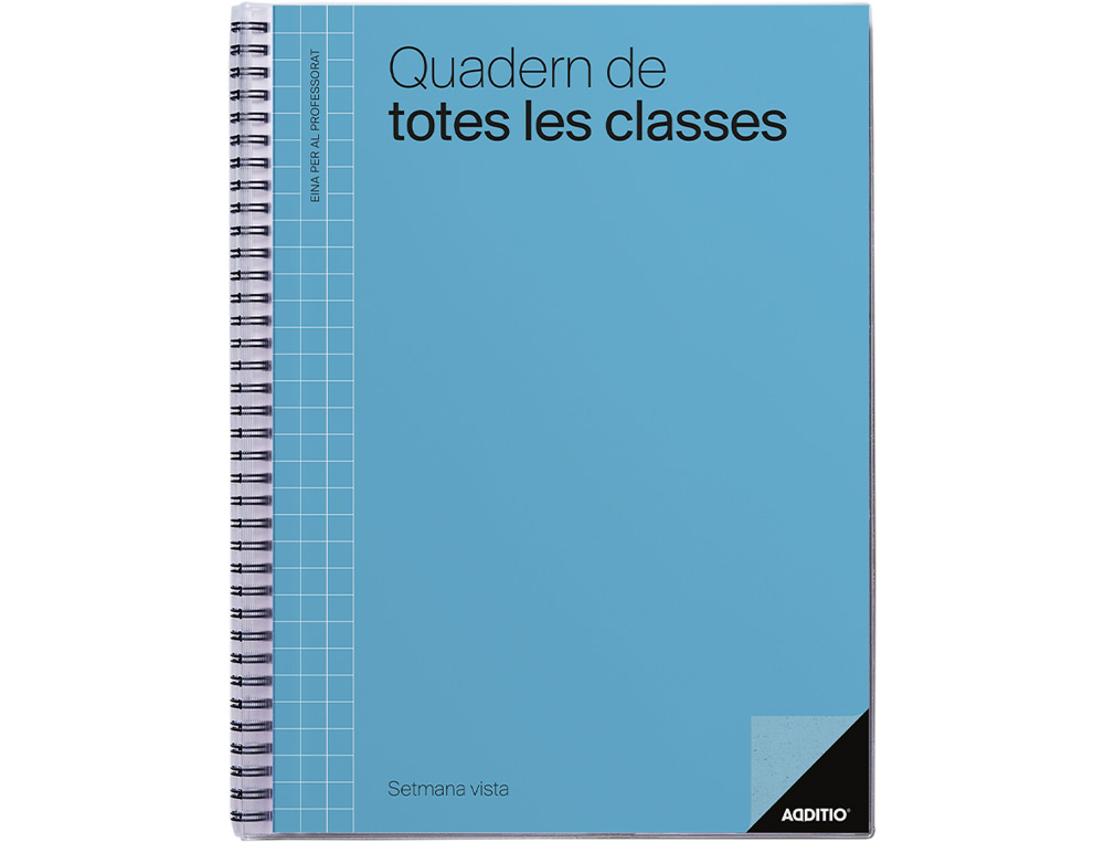 CUADERNO DE TODAS LAS CLASES PROFESORADO CATALAN ADDITIO 136 PAGINAS SEMANA VISTA COLOR AZUL 225X310 MM