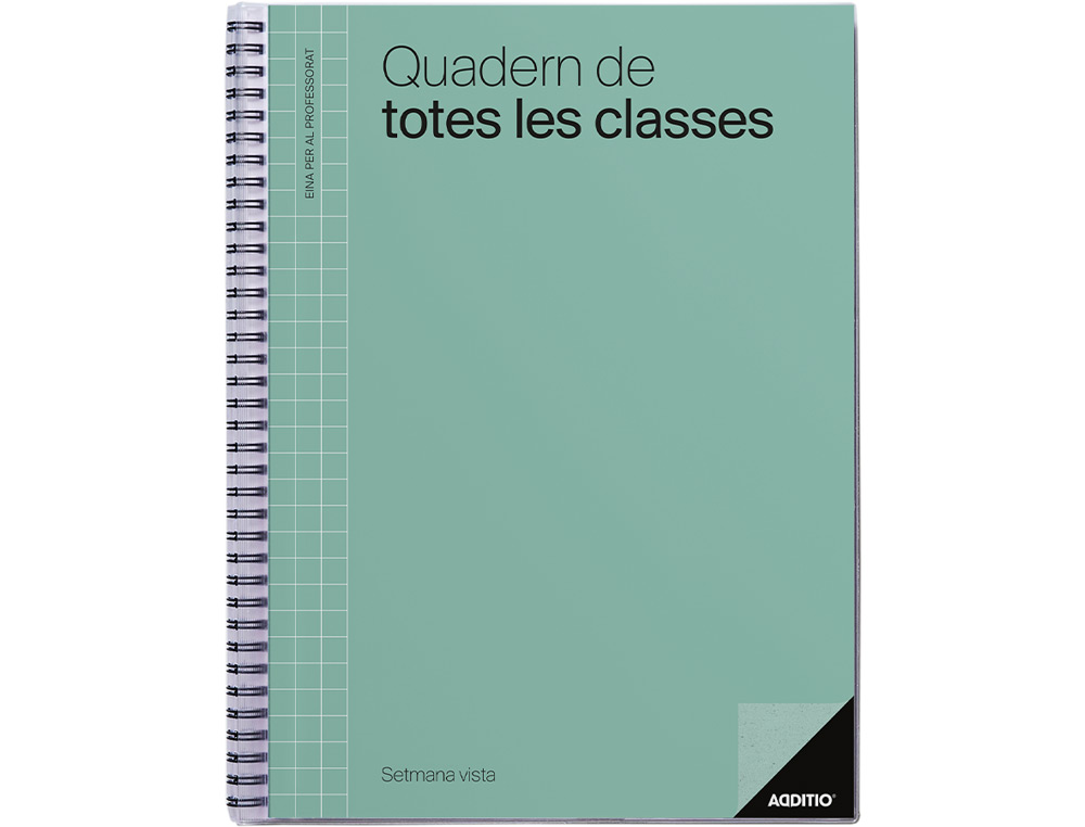 CUADERNO DE TODAS LAS CLASES PROFESORADO CATALAN ADDITIO 136 PAGINAS SEMANA VISTA COLOR AZUL 225X310 MM