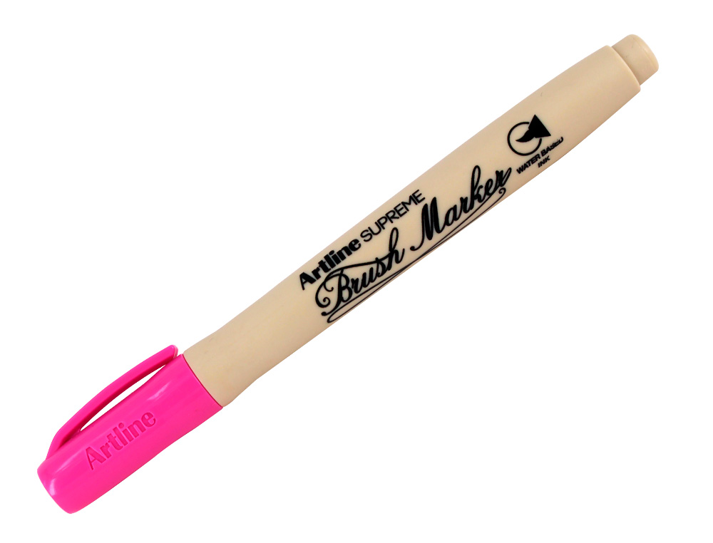 ROTULADOR ARTLINE SUPREME BRUSH EPFS PINTURA BASE DE AGUA PUNTA TIPO PINCEL TRAZO FINO ROSA