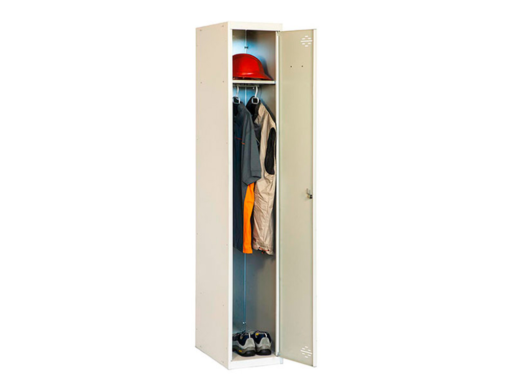 TAQUILLA METALICA SIMONRACK 1 PUERTA CON CERRADURA MONTADA RESPIRADERO Y ETIQUETERO GRIS/GRIS 1800X500X300 MM
