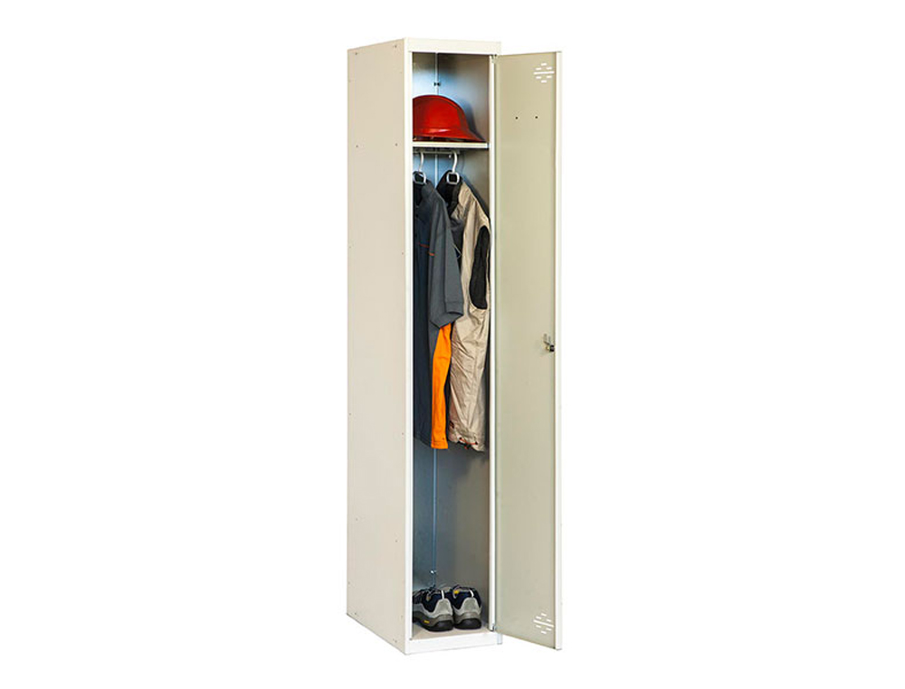 TAQUILLA METALICA SIMONRACK 1 PUERTA CON CERRADURA MONTADA RESPIRADERO Y ETIQUETERO GRIS/GRIS 1800X500X300 MM