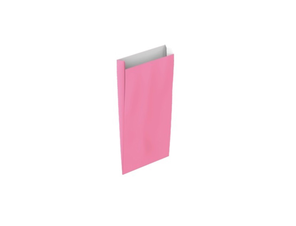 SOBRE PAPEL BASIKA CELULOSA ROSA CON FUELLE XXS 100X200X30 MM PAQUETE DE 25 UNIDADES