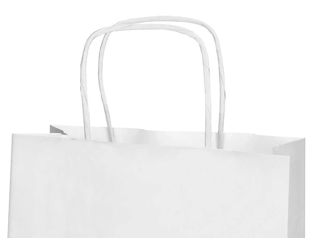 BOLSA PAPEL Q-CONNECT CELULOSA BLANCO S CON ASA RETORCIDA 240X320X10 MM