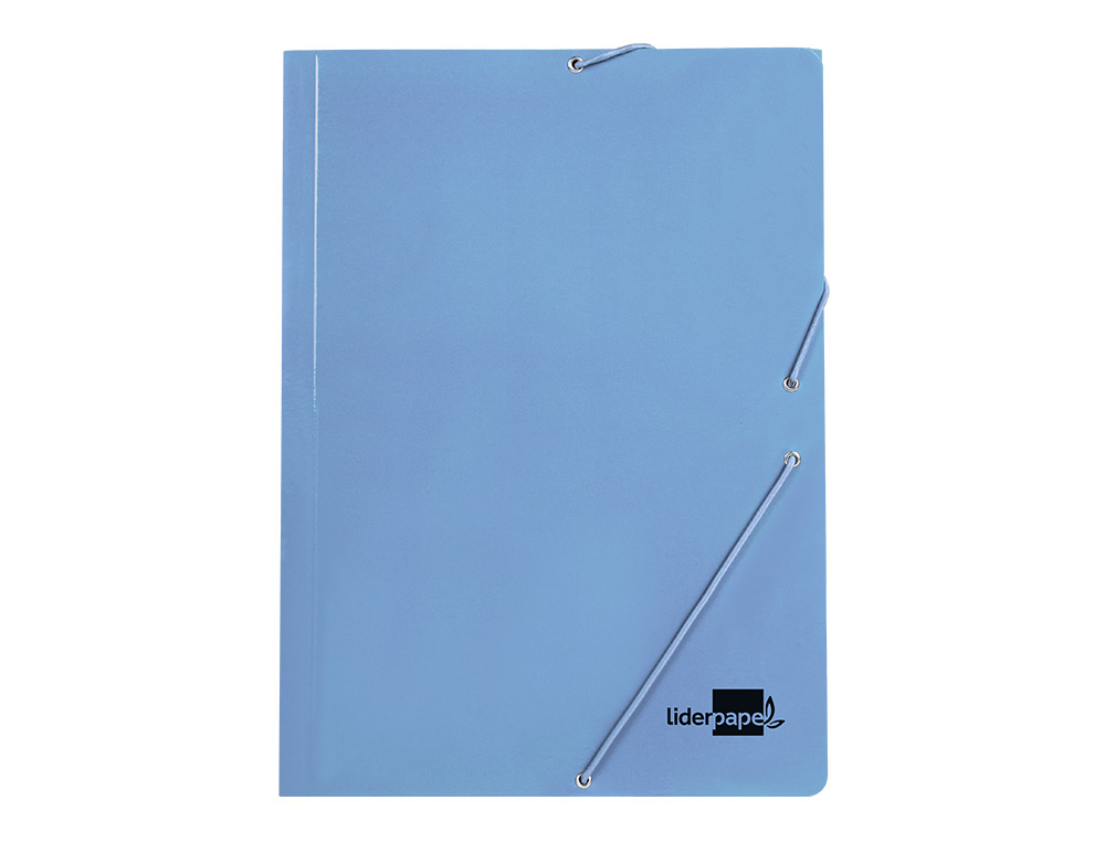 CARPETA LIDERPAPEL GOMAS FOLIO 3 SOLAPAS CARTON PLASTIFICADO COLORES PASTELES SURTIDOS
