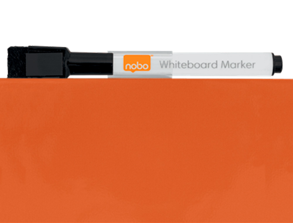 PIZARRA NOBO MAGNETICA PARA EL HOGAR COLOR NARANJA 360X360 MM