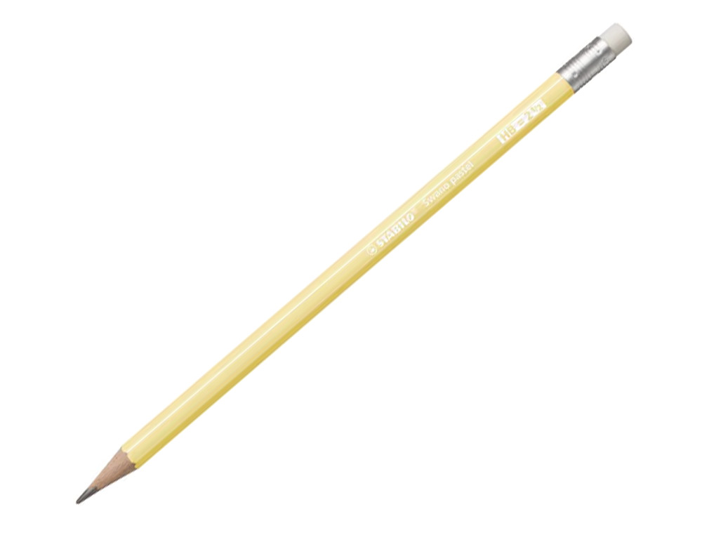 LAPICES DE GRAFITO CON GOMA STABILO SWANO MINA 2,2 MM DUREZA HB AMARILLO PASTEL