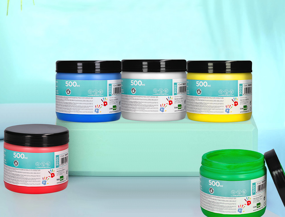PINTURA DEDOS LIDERPAPEL TARRINA DE 500 ML ROJO
