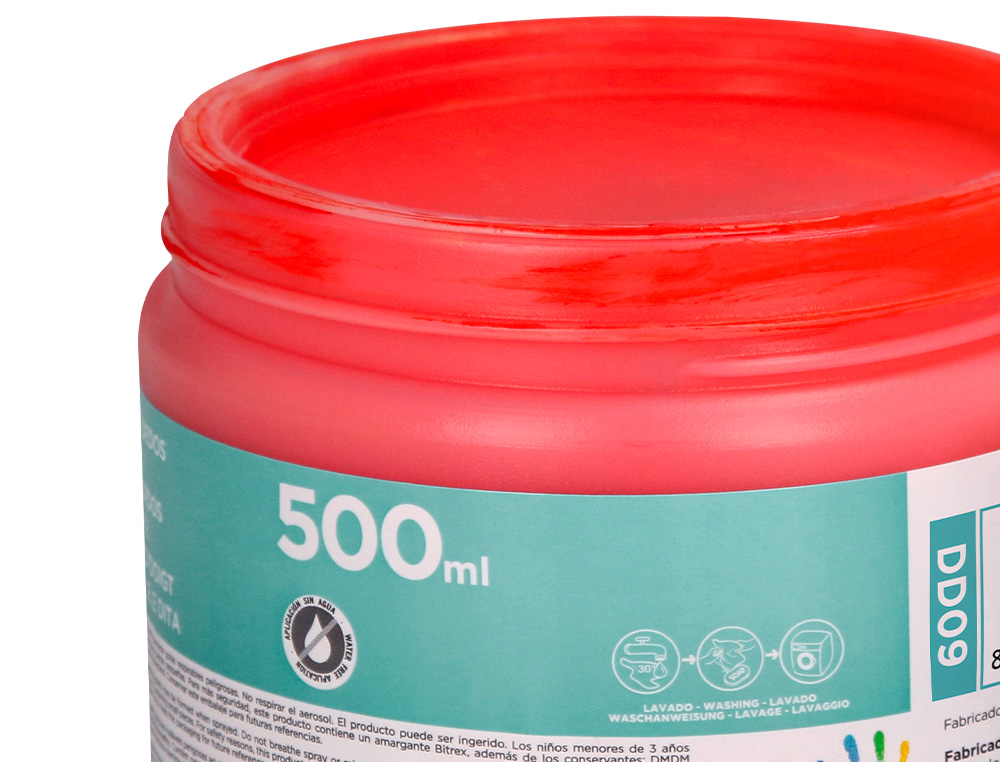 PINTURA DEDOS LIDERPAPEL TARRINA DE 500 ML ROJO