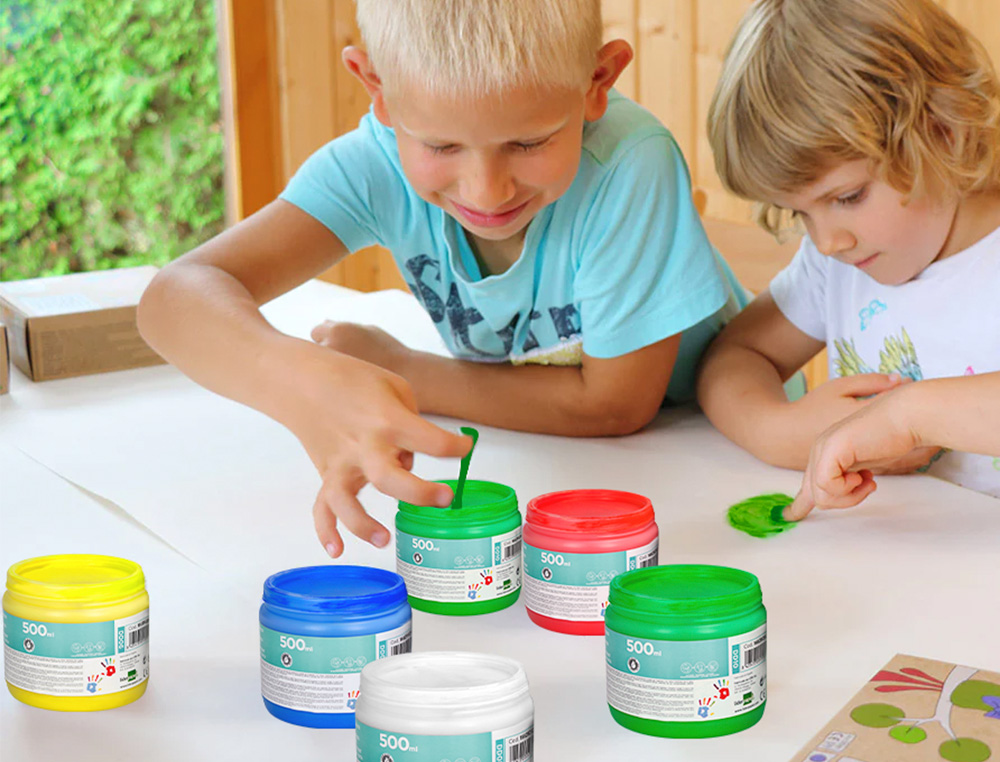 PINTURA DEDOS LIDERPAPEL TARRINA DE 500 ML ROJO